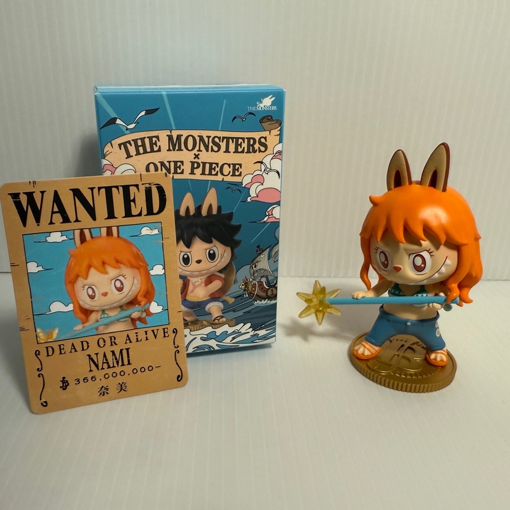 POP MART Labubu x One Piece Nami - The Monsters | Designer Vinyl Figure | New